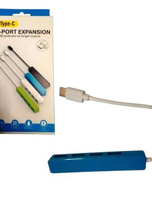 Адаптер хаб-концентратор type-c 4 порта usb синий top shop ua_