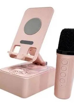 Подставка для телефона с караоке микрофоном microphone speaker set k18 розовый top shop ua_