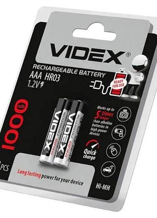 Набор аккумуляторных батареек 2шт videx hr03/aaa 1100mah top shop ua_