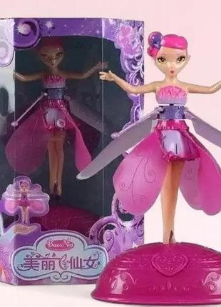 Летающая кукла фея flying fairy летит за рукой на подставке розовая top shop ua_