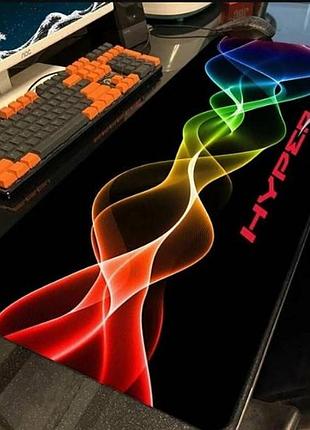 Коврик для компьютерной игровой мыши 30*70см 3мм hyperx stitched speed surface черный с принтом top shop ua_