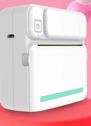 Принтер моментального друку + рулон термопапіру арр bluetooth c19 білий із салатовим top shop ua_