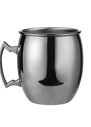 Кружка коктейльная mule 550 мл черная нержавеющая сталь remy-decor кружка мул для холодных напитков