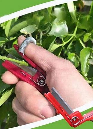 Нож для прищипывания и обрезки садовый миниатюрный на палец красный top shop ua_