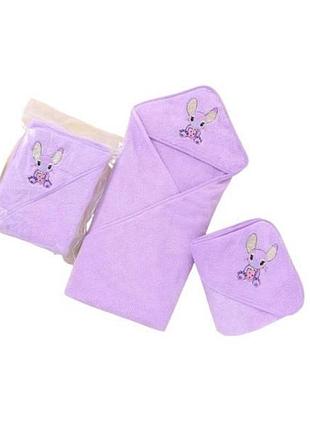 Кутник-пелюшка дитячий з мікрофібри стич 90x90см 32019 бузковий top shop ua_