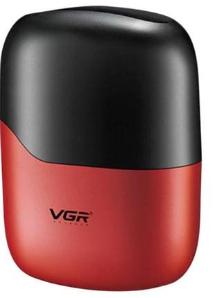Електробритва роторна акумуляторна vgr v-345 чорна з червоним top shop ua_