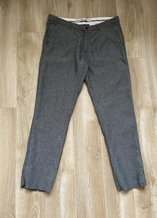 Штани чоловічі лляні завужені denimco розмір w36 l30