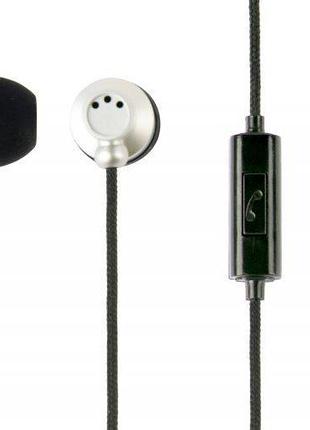 Вакуумные наушники с микрофоном gembird gmb audio mhs-ep-cdg-s, металлический корпус, серый цвет