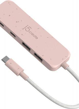 Хаб j5create jch342er-n type-c на 2 usb-a/2 usb-c, червоний