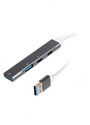 Хаб usb 3.0 maxxter hu3a-4p-03 4-портовый концентратор (1xusb-a 3.0, 1xusb-a 2.0, 2xusb-c)