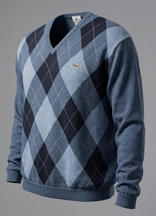 Классический мужской шерстяной мирер lacoste v-neck, франция размер - 9/xl