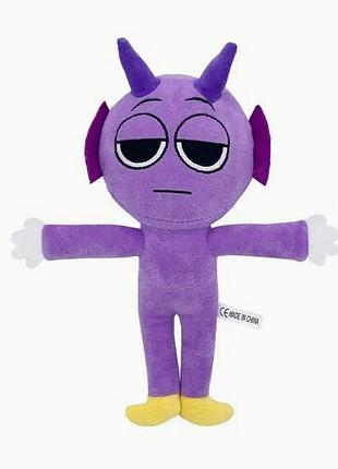 Мягкая детская игрушка дарпл спрунки инкредибокс durple sprunki toy incredibox 23 cм
