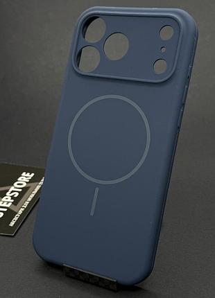Чохол для iphone 17 pro max silicon case з magsafe квадратний із мікрофіброю закритим низом силіконовий закритий камера