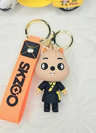 Силиконовый брелок для ключей подвеска на сумку рюкзак stray kids skzoo белка квокка хан