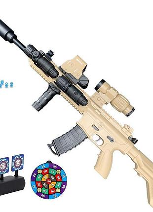 Игрушечный механический автомат мини м416 стреляет гидрогелиевыми шариками орбизами 95 см