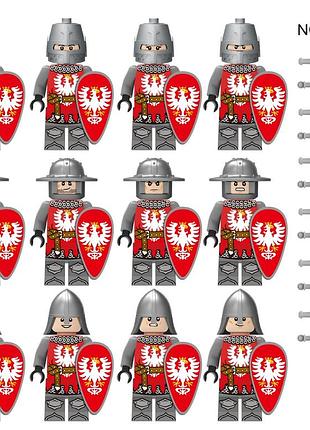Фигурки европейские рыцари человечки средневековье воины 12 шт