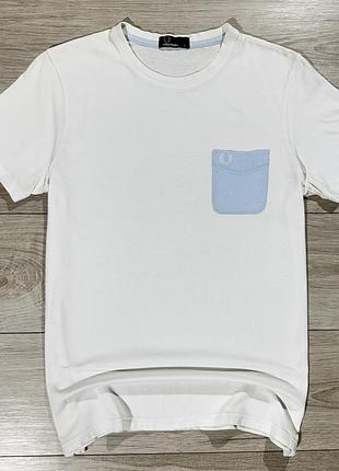 Белая хлопковая футболка фред пери fred perry pocket detail white, m, оригинал