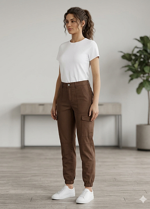 ​🤎 коричневі штани-карго new look petite | розмір xs (uk 6)