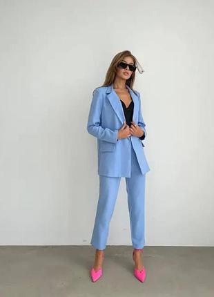 Класичний костюм двійка в кольорі baby blue
