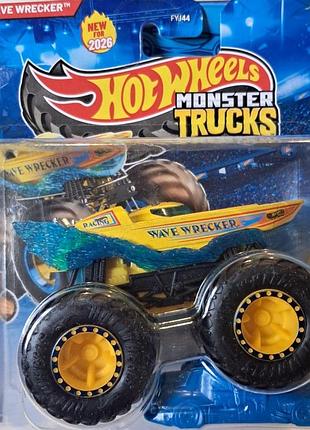 Hot wheels monster trucks wave wrecker jhy22 mattel хот вілс монстер трак хвилеріз руйнівник хвиль човен машинка