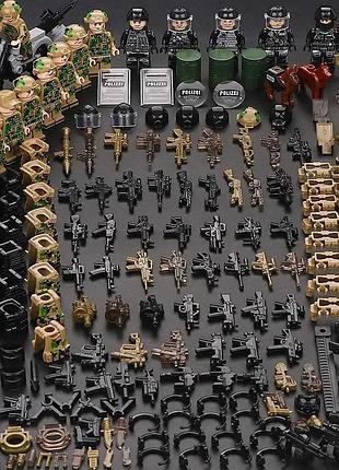 Конструктор фигурки человечки военные спецназ полиция солдатики swat с оружием и мотоциклом