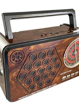 Портативный радиоприемник everton rt-715 fm/am/sw/bluetooth/usb/фонарик