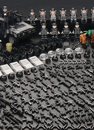 Конструктор фигурки человечки спецназ военные солдаты полиция c хамером swat 12 шт