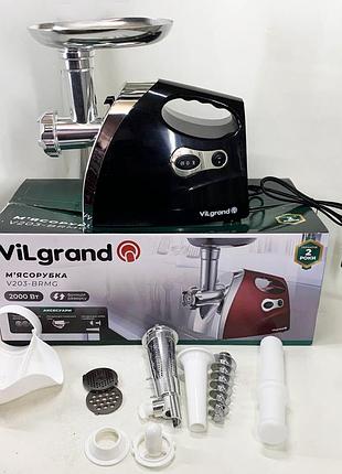 Мощная мясорубка для домашнего использования vilgrand v203-brmg 2000 вт, мясорубка для помидоров um-82