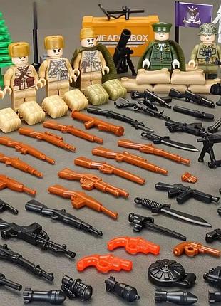 Фігурки конструктор чоловічки військові друга світова війна 4 костюми гіллі