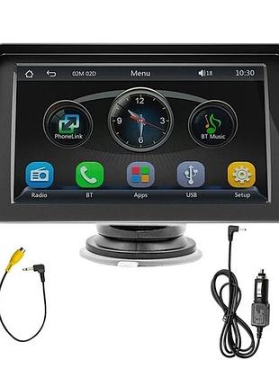 Автомобильный сенсорный монитор 7" cj-ptc208. универсальный дисплей с apple carplay и android auto