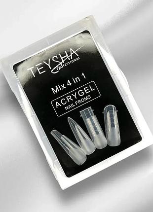 Верхні форми teysha для нарощування нігтів mix 4in1, 120 шт