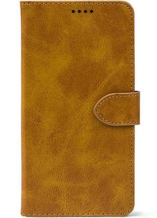 Кожаный чехол книжка для телефона на zte blade 20 smart camel (front)