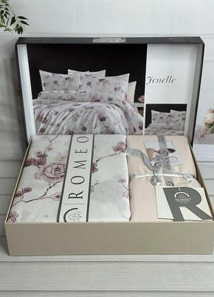 Fenelle сатиновое постельное белье. евро размер. romeo home турция.