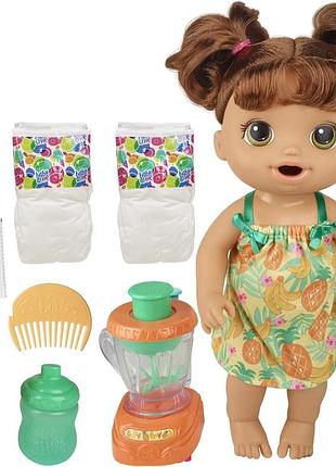 Baby alive magical mixer baby doll tropical treat e6944 ffp hasbro бейбі елайв лялька магічний міксер з тропічними ласощами аксес
