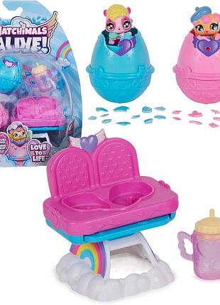 Уцінка hatchimals alive hungry hatchimals with highchair spin master 6067740 хетчімалс набір зі стільцем для годування