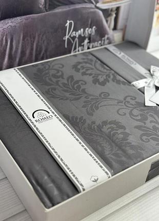 Ramses grey жаккардовая постель, евро размер. romeo home турция.