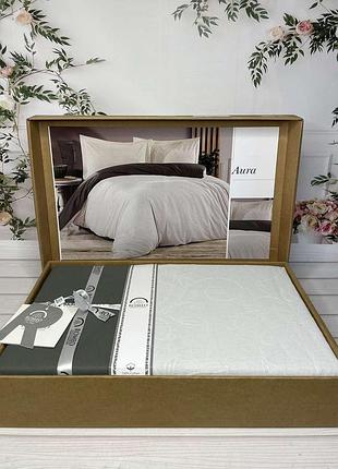 Aura poplin жаккардовая постель, евро размер. romeo home турция.