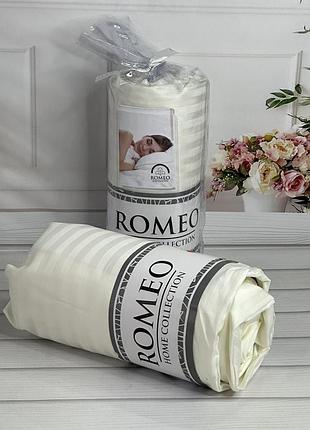 Line krem 180х200см. простынь на резинке. сатин-страйп. romeo турция.