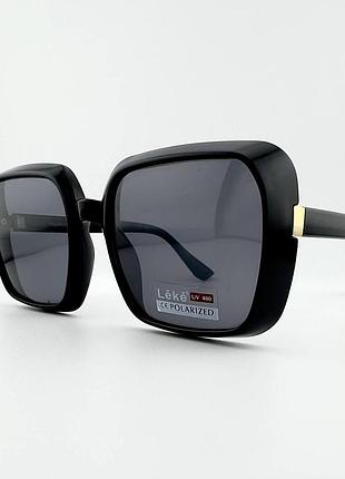 Солнцезащитные очки женские leke lk2112 col.01 с поляризацией, черные, uv400
