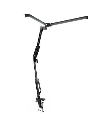Настольная led лампа lesko m-018d black двойная светодиодная складная зажимная с поворотным кронштейном 14шт