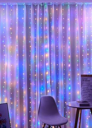 Гірлянда штора 3х3м 360 led мульти
