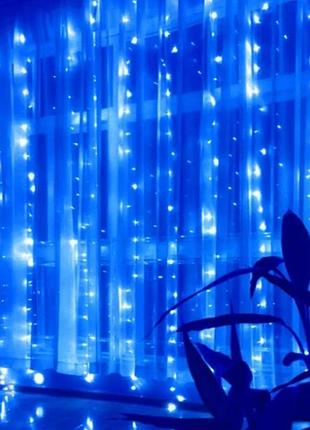 Світлодіодна гірлянда штора 3х3м 400 led синій