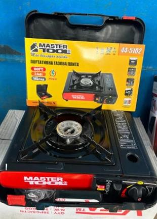 Портативная газовая плита mastertool 44-5102 с адаптером