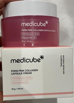 Укрепляющий капсульный крем с пдрн и пептидами |55 g| medicube pdrn pink collagen capsule cream