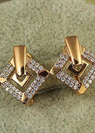 Серьги xuping jewelry бавария 1,7 см золотистые love-shopping