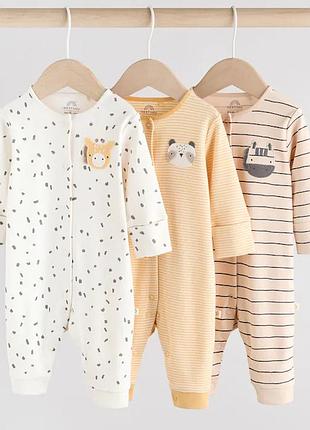 Набор комбинезонов детских baby footless character sleepsuits 3 штуки (9-12 месяцев)