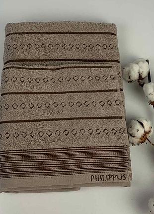 Набір рушників philippus slow cotton 2 шт timoxa темно-бежевий(е847)