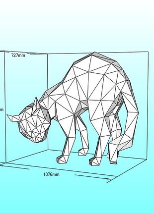 3d фігура набір для самостійної зборки висота 1 метр кішка кіт кошеня котик котики конструктор пазл papercraft паперкрафт модель