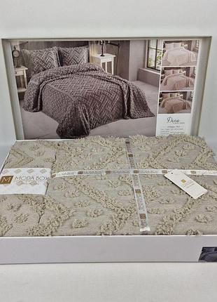 Покривало moda box 240х260 з наволочками dina gri