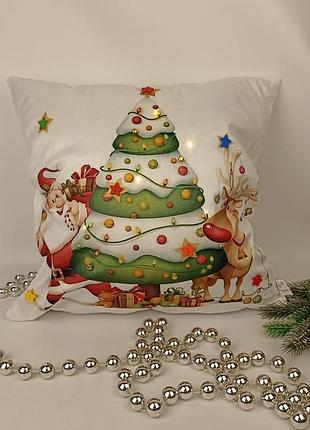 Наволочка велюр з підсвіткою 45x45 cream